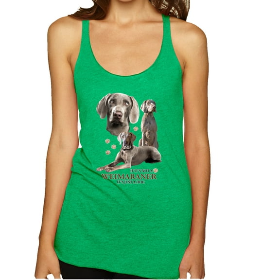 Wild Bobby, If It's Not a Weimaraner It's Just a Dog Gift | Womens Dog Lover Premium Tri-Blend Racerback Tank Top, Envy, Large