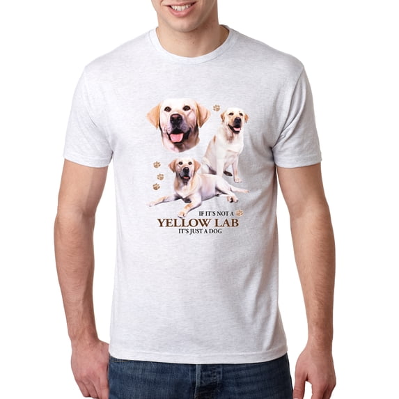Wild Bobby, If It's Not a Yellow Lab It's Just a Dog Gift | Mens Dog Lover Premium Tri Blend T-Shirt, Heather White, X-Large