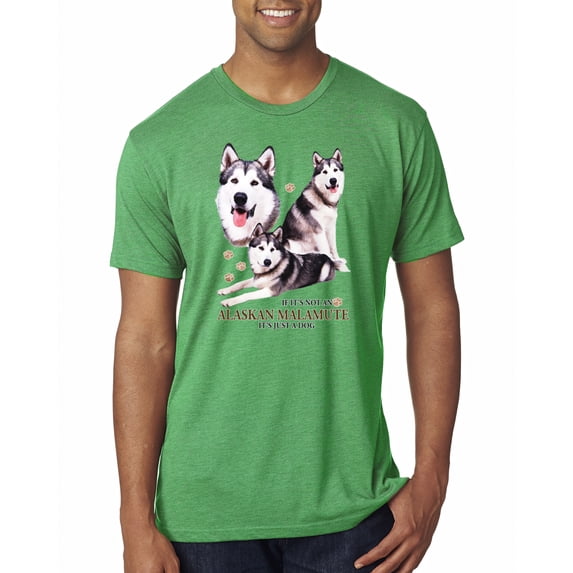 Wild Bobby, If It's Not an Alaskan Malamute It's Just a Dog Gift, Men Premium Tri Blend Tee, Envy, Small