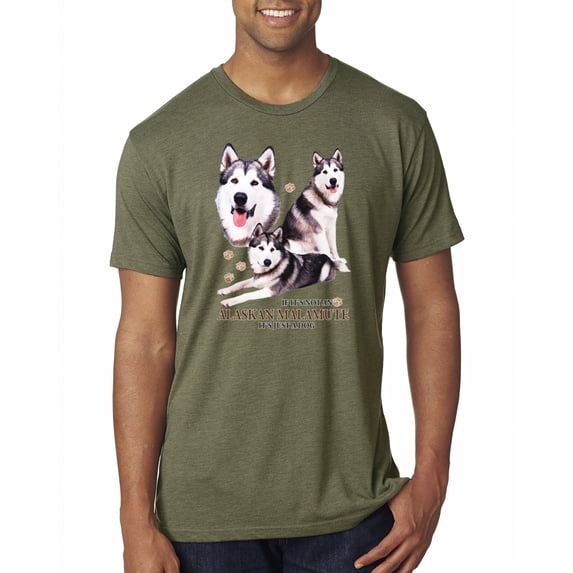 Wild Bobby, If It's Not an Alaskan Malamute It's Just a Dog Gift, Men Premium Tri Blend Tee, Military Green, XX-Large