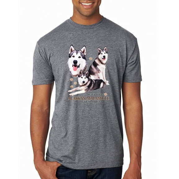 Wild Bobby, If It's Not an Alaskan Malamute It's Just a Dog Gift, Men Premium Tri Blend Tee, Premium Heather, X-Large