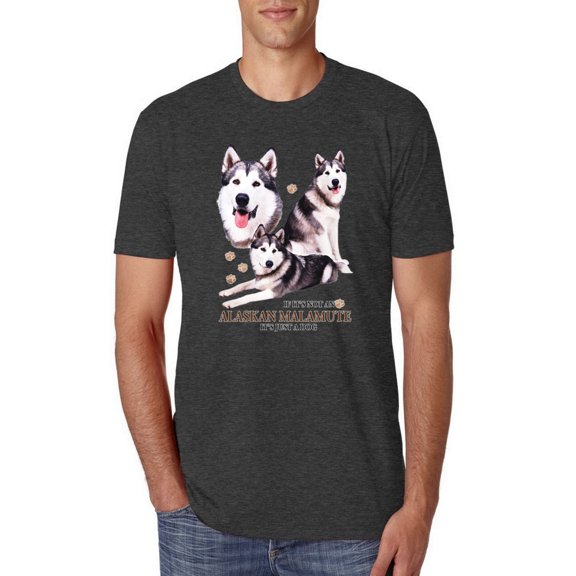Wild Bobby, If It's Not an Alaskan Malamute It's Just a Dog Gift, Men Premium Tri Blend Tee, Vintage Black, Large