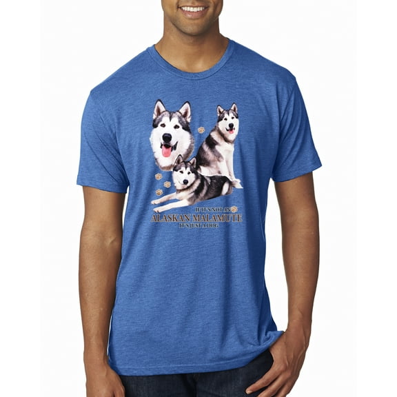Wild Bobby, If It's Not an Alaskan Malamute It's Just a Dog Gift, Men Premium Tri Blend Tee, Vintage Royal, XX-Large