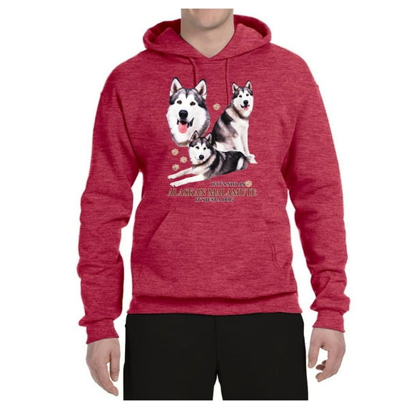 Wild Bobby, If It's Not an Alaskan Malamute It's Just a Dog Gift, Unisex Graphic Hoodie Sweatshirt, Vintage Heather Red, XX-Large