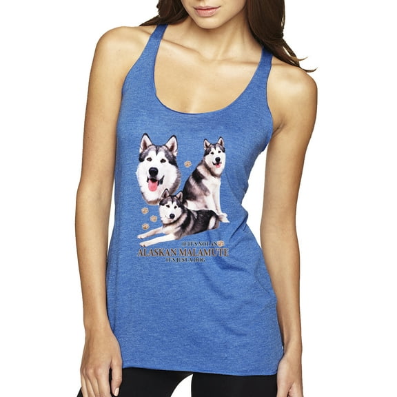 Wild Bobby, If It's Not an Alaskan Malamute It's Just a Dog Gift, Women Tri-Blend Racerback Tank Top, Vintage Royal, Medium