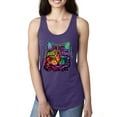 thumbnail image 1 of Wild Bobby, If You're Nice I Might Let You Live With Me Colorful Cat Animal Lover Ladies Racerback Tank Top, Purple Rush, Large, 1 of 3
