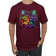 thumbnail image 1 of Wild Bobby, If You're Nice I Might Let You Live With Me Colorful Cat Animal Lover Men's Graphic T-Shirt, Maroon, Small, 1 of 3