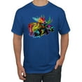 thumbnail image 1 of Wild Bobby, If You're Nice I Might Let You Live With Me Colorful Cat Animal Lover Men's Graphic T-Shirt, Royal, Large, 1 of 3