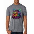 thumbnail image 1 of Wild Bobby, If You're Nice I Might Let You Live With Me Colorful Cat Animal Lover Mens Premium Tri Blend T-Shirt, Premium Heather, Large, 1 of 3
