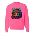thumbnail image 1 of Wild Bobby, If You're Nice I Might Let You Live With Me Colorful Cat Animal Lover Unisex Crewneck Graphic Sweatshirt, Neon Pink, Large, 1 of 3