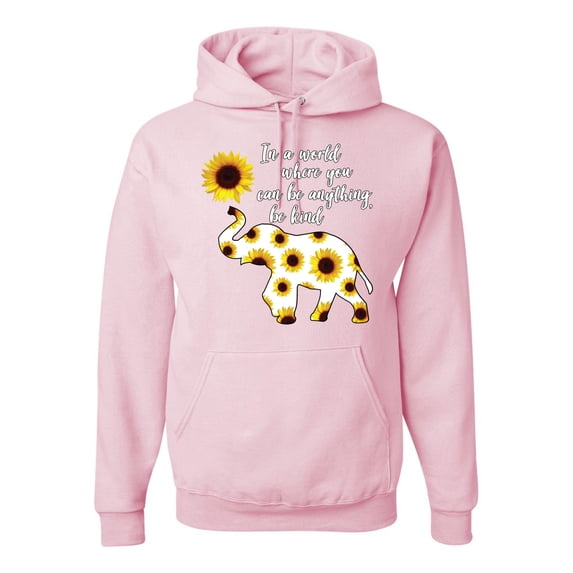 Wild Bobby, In A World Where You Can Be Anything Be Kind Inspirational/Christian Unisex Graphic Hoodie Sweatshirt, Light Pink, Small