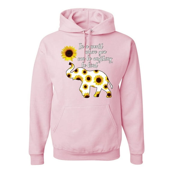 Wild Bobby, In A World Where You Can Be Anything Be Kind Inspirational/Christian Unisex Graphic Hoodie Sweatshirt, Light Pink, X-Large