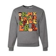 thumbnail image 1 of Wild Bobby In My Pumpkin Spice Era Groovy Letters Smiley Faces Thunderbolts Leaves Halloween Unisex Crewneck Sweatshirt, Heather Grey, XX-Large, 1 of 6