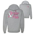 thumbnail image 1 of Wild Bobby, In October We Wear Pink, Breast Cancer Awareness, Front and Back Graphic Zip Up Hoodie Sweatshirt, Heather Grey, Small, 1 of 4