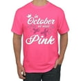 thumbnail image 1 of Wild Bobby In October We Wear Pink Crown Breast Cancer Awareness Men Tee, Neon Pink, XX-Large, 1 of 6