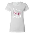 thumbnail image 1 of Wild Bobby In October We Wear Pink Crown Breast Cancer Awareness Women Graphic Tee, White, Medium, 1 of 6