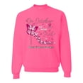 thumbnail image 1 of Wild Bobby In October We Wear Pink Diamond Heel Breast Cancer Awareness Unisex Crewneck Sweatshirt, Neon Pink, Large, 1 of 6