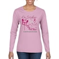 thumbnail image 1 of Wild Bobby In October We Wear Pink Diamond Heel Breast Cancer Awareness Women Graphic Long Sleeve Tee, Light Pink, XX-Large, 1 of 6