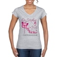 thumbnail image 1 of Wild Bobby In October We Wear Pink Diamond Heel Breast Cancer Awareness Women Standard V-Neck Tee, Heather Grey, X-Large, 1 of 6