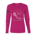 thumbnail image 1 of Wild Bobby In October We Wear Pink Diamond Heel US Flag Breast Cancer Awareness Women Graphic Long Sleeve Tee, Fuschia, Medium, 1 of 5