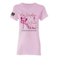 thumbnail image 1 of Wild Bobby In October We Wear Pink Diamond Heel US Flag Breast Cancer Awareness Women Graphic Tee, Light Pink, X-Large, 1 of 5