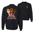 thumbnail image 1 of Wild Bobby In October We Wear Pink Protest Fists Breast Cancer Awareness Front and Back Unisex Crewneck Sweatshirt, Black, Small, 1 of 5