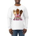 thumbnail image 1 of Wild Bobby In October We Wear Pink Protest Fists Breast Cancer Awareness Men Long Sleeve Shirt, White, Large, 1 of 6
