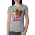 thumbnail image 1 of Wild Bobby In October We Wear Pink Protest Fists Breast Cancer Awareness Women Slim Fit Junior Tee, Heather Grey, XX-Large, 1 of 6