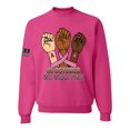 thumbnail image 1 of Wild Bobby In October We Wear Pink Protest Fists US Flag Breast Cancer Awareness Unisex Crewneck Sweatshirt, Fuschia, 3X-Large, 1 of 5