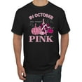 thumbnail image 1 of Wild Bobby In October We Wear Pink Pumpkin Cheetah Print Breast Cancer Awareness Men Tee, Black, Small, 1 of 6
