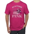 thumbnail image 1 of Wild Bobby In October We Wear Pink Pumpkin Cheetah Print Breast Cancer Awareness Men Tee, Fuschia, Medium, 1 of 6