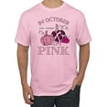 thumbnail image 1 of Wild Bobby In October We Wear Pink Pumpkin Cheetah Print Breast Cancer Awareness Men Tee, Light Pink, 4X-Large, 1 of 6