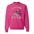 thumbnail image 1 of Wild Bobby In October We Wear Pink Pumpkin Cheetah Print Breast Cancer Awareness Unisex Crewneck Sweatshirt, Fuschia, Medium, 1 of 6