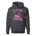 thumbnail image 1 of Wild Bobby In October We Wear Pink Pumpkin Cheetah Print Breast Cancer Awareness Unisex Hoodie Sweatshirt, Charcoal, X-Large, 1 of 6