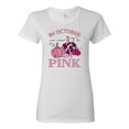 thumbnail image 1 of Wild Bobby In October We Wear Pink Pumpkin Cheetah Print Breast Cancer Awareness Women Graphic Tee, White, X-Large, 1 of 6