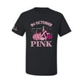 thumbnail image 1 of Wild Bobby In October We Wear Pink Pumpkin Cheetah Print US Flag Breast Cancer Awareness Men Tee, Black, Small, 1 of 5