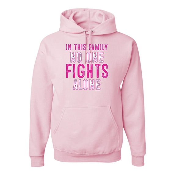Wild Bobby, In This Family No One Awareness Unisex Graphic Hoodie Sweatshirt, Light Pink, Large