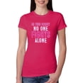 thumbnail image 1 of Wild Bobby, In This Family No One Awareness Womens Slim Fit Junior Tee, Raspberry, Small, 1 of 3