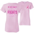 thumbnail image 1 of Wild Bobby, In This Family No One Fights Alone, Breast Cancer Awareness, Front and Back Women Graphic Tee, Light Pink, Small, 1 of 4