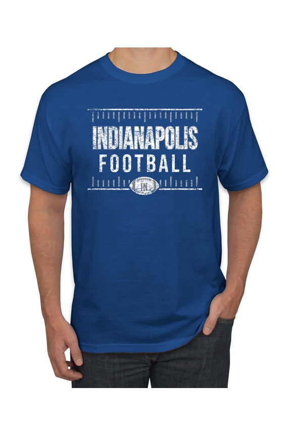 Indianapolis IND Hometown City Football Fan Pride Sports Men's Graphic T-Shirt, Royal, Large