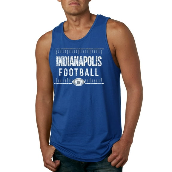 Wild Bobby Indianapolis IND Hometown City Football Fan Pride Sports Men's Graphic Tank Top, Royal, Small