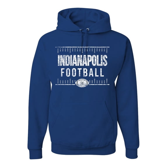 Wild Bobby Indianapolis IND Hometown City Football Fan Pride Sports Unisex Graphic Hoodie Sweatshirt, Royal, Large