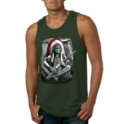 Wild Bobby, Indio Chaman Native American Tribe Ethnic Men Graphic Tank Top, Forest Green, 3X-Large