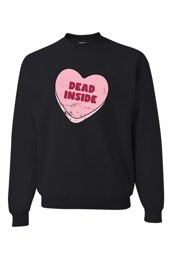 Inside Pink Candy Heart Cute Funny Meme Valentine's Day Unisex Crewneck Sweatshirt
