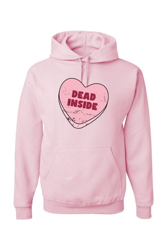 Inside Pink Candy Heart Cute Funny Meme Valentine's Day Unisex Hoodie Sweatshirt
