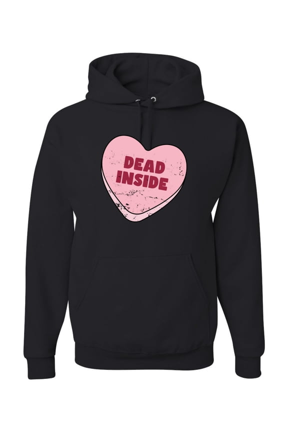 Inside Pink Candy Heart Cute Funny Meme Valentine's Day Unisex Hoodie Sweatshirt