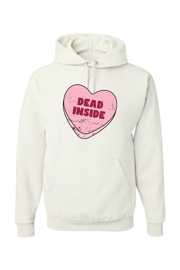 Inside Pink Candy Heart Cute Funny Meme Valentine's Day Unisex Hoodie Sweatshirt