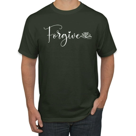 Wild Bobby, Inspiring Christian Quote Forgive Inspirational/Christian Men's Graphic T-Shirt, Forest Green, Small