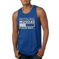 thumbnail image 1 of Wild Bobby Installing Muscles Please Wait Gym/Workout Men Graphic Tank Top, Royal, Medium, 1 of 5
