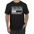 thumbnail image 1 of Wild Bobby Installing Muscles Please Waitâ€¦ Gym/Workout Men Graphic Tee, Black, Large, 1 of 5